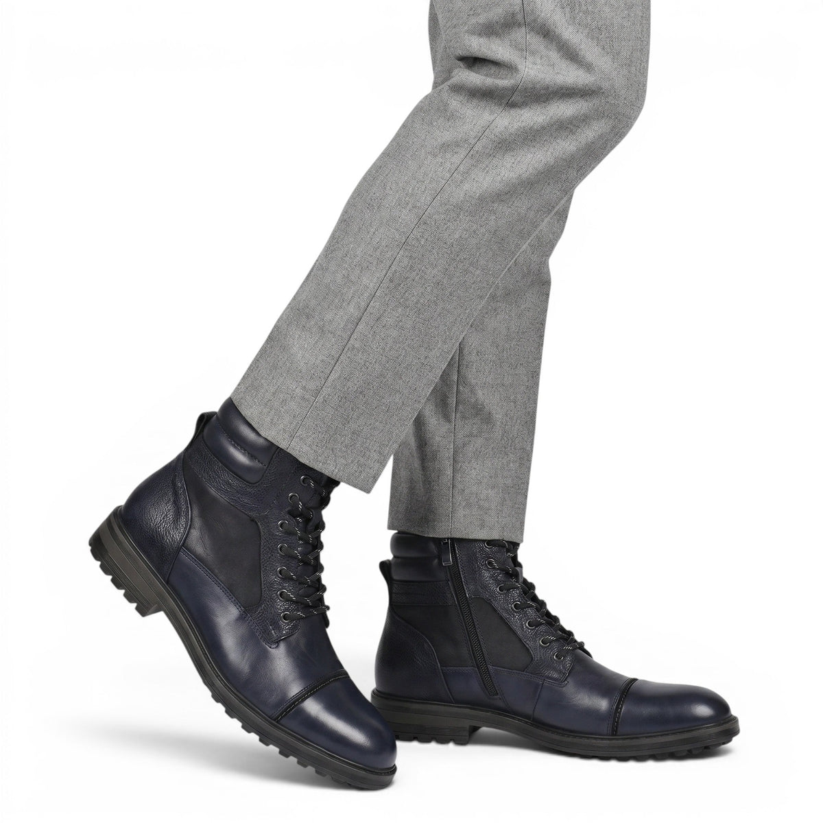 Men's Boots with Side Zipper and Lace-Up Design SnugBubs Australia