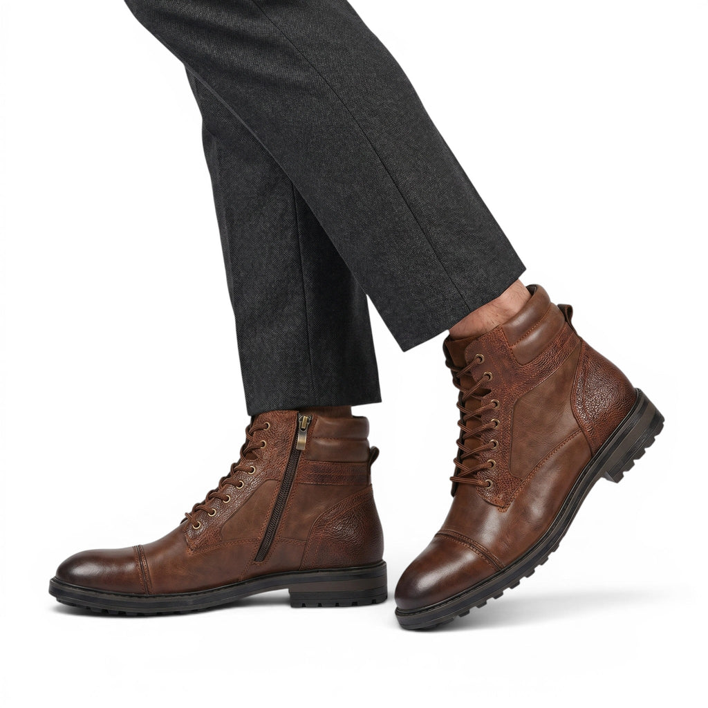 Men's Boots with Side Zipper and Lace-Up Design SnugBubs Australia