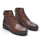 Men's Boots with Side Zipper and Lace-Up Design SnugBubs Australia