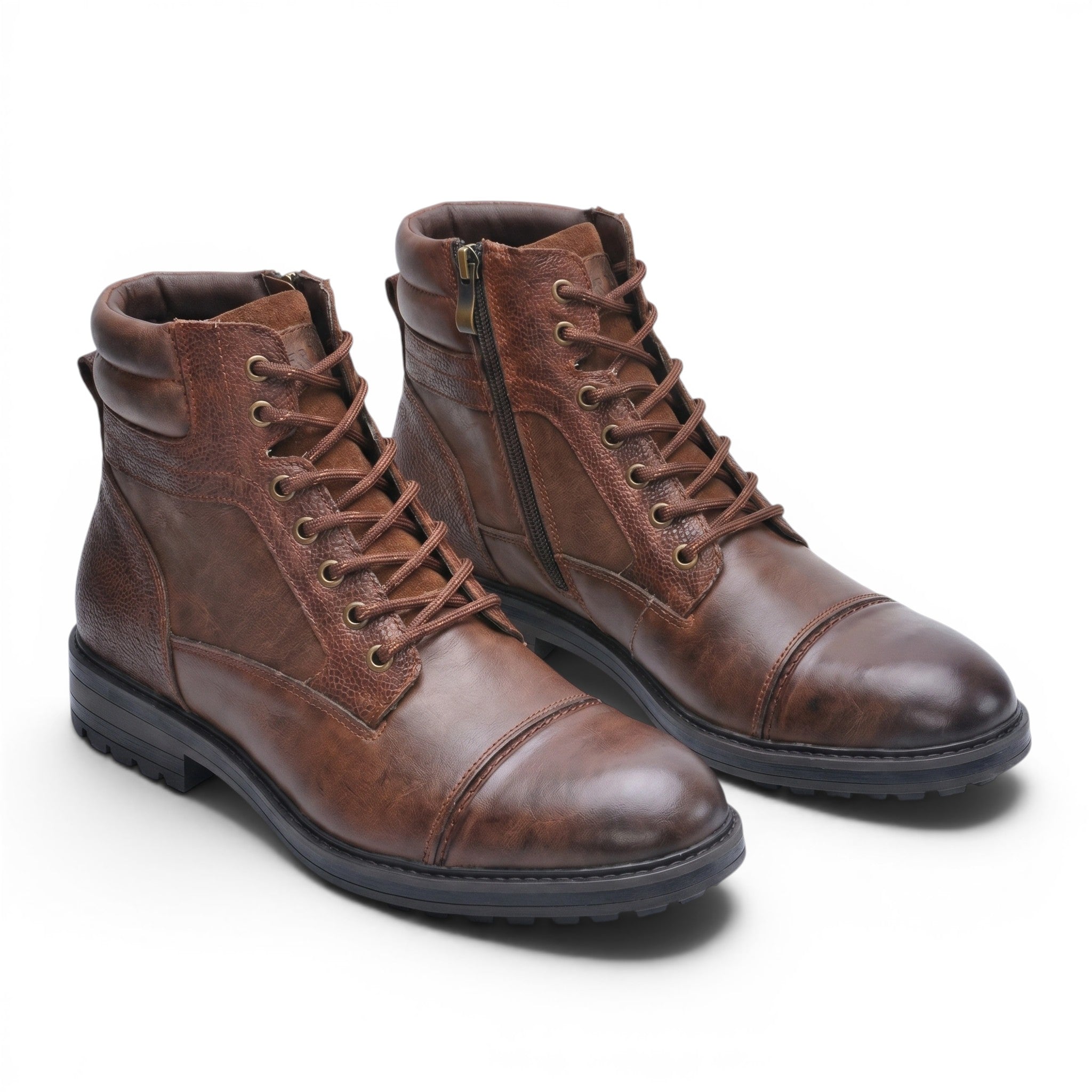 Men's Boots with Side Zipper and Lace-Up Design SnugBubs Australia