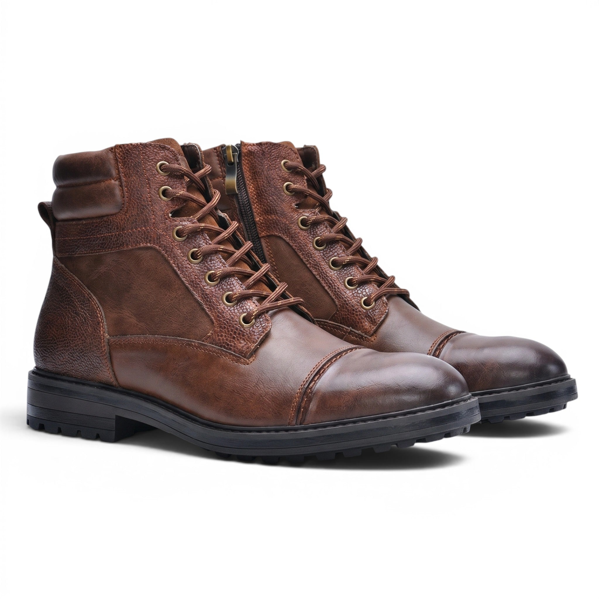 Men's Boots with Side Zipper and Lace-Up Design SnugBubs Australia
