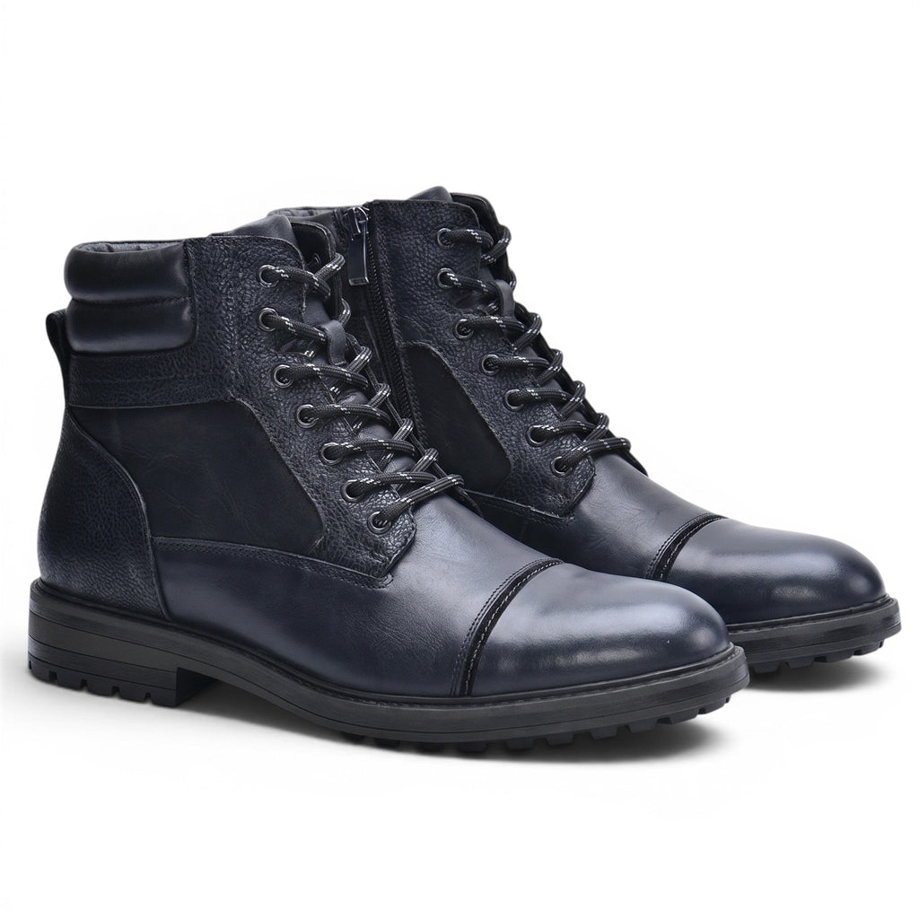 Men's Boots with Side Zipper and Lace-Up Design SnugBubs Australia
