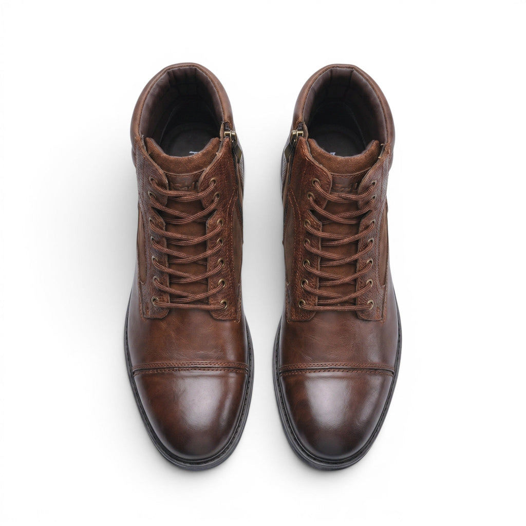 Men's Boots with Side Zipper and Lace-Up Design SnugBubs Australia