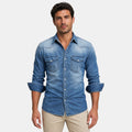 Men's Button Down Shirt with Snap Closure and Flap Pockets