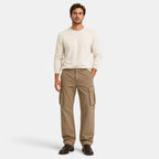 Men's Cargo Pants with Straight Leg and Flap Pockets