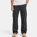 Men's Cargo Pants with Straight Leg and Flap Pockets