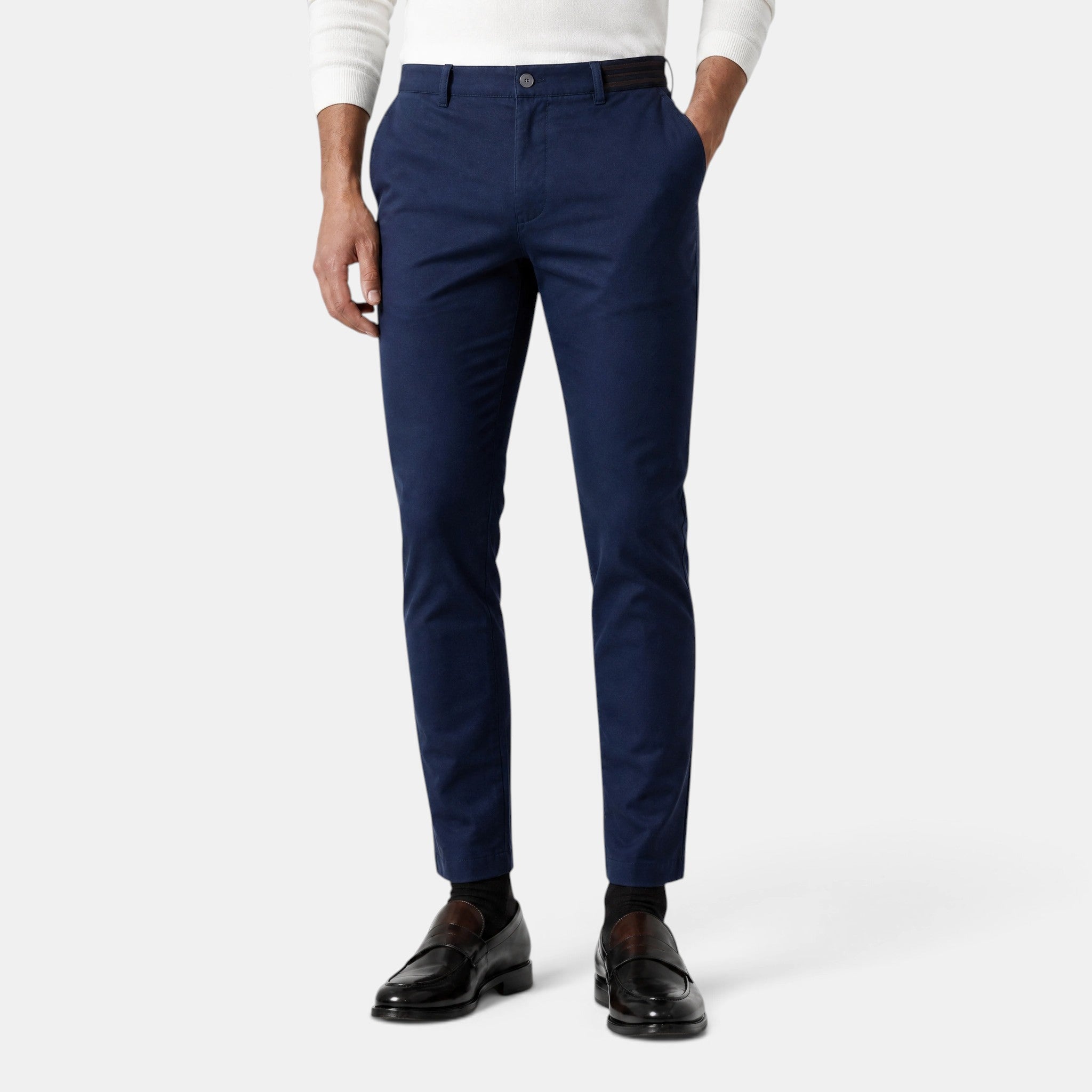 Men's Chino Pants with Belt Loops and Side Pockets