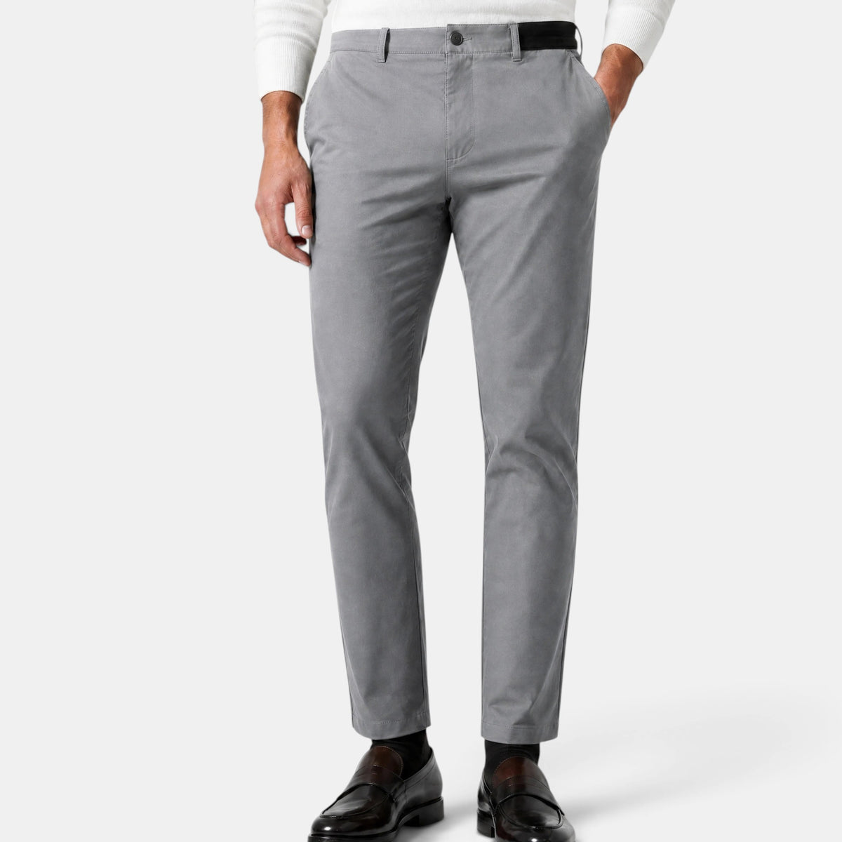 Men's Chino Pants with Belt Loops and Side Pockets