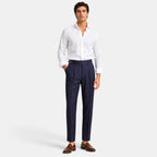 Men's Dress Pants with Pleated Front and Tapered Leg