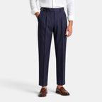Men's Dress Pants with Pleated Front and Tapered Leg