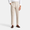 Men's Dress Pants with Pleated Front and Tapered Leg