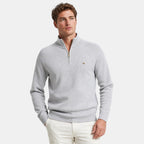 Men's Sweater with Half Zip and Stand Collar