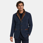 Men's Jacket with Single Breasted Button Up and Stand Collar