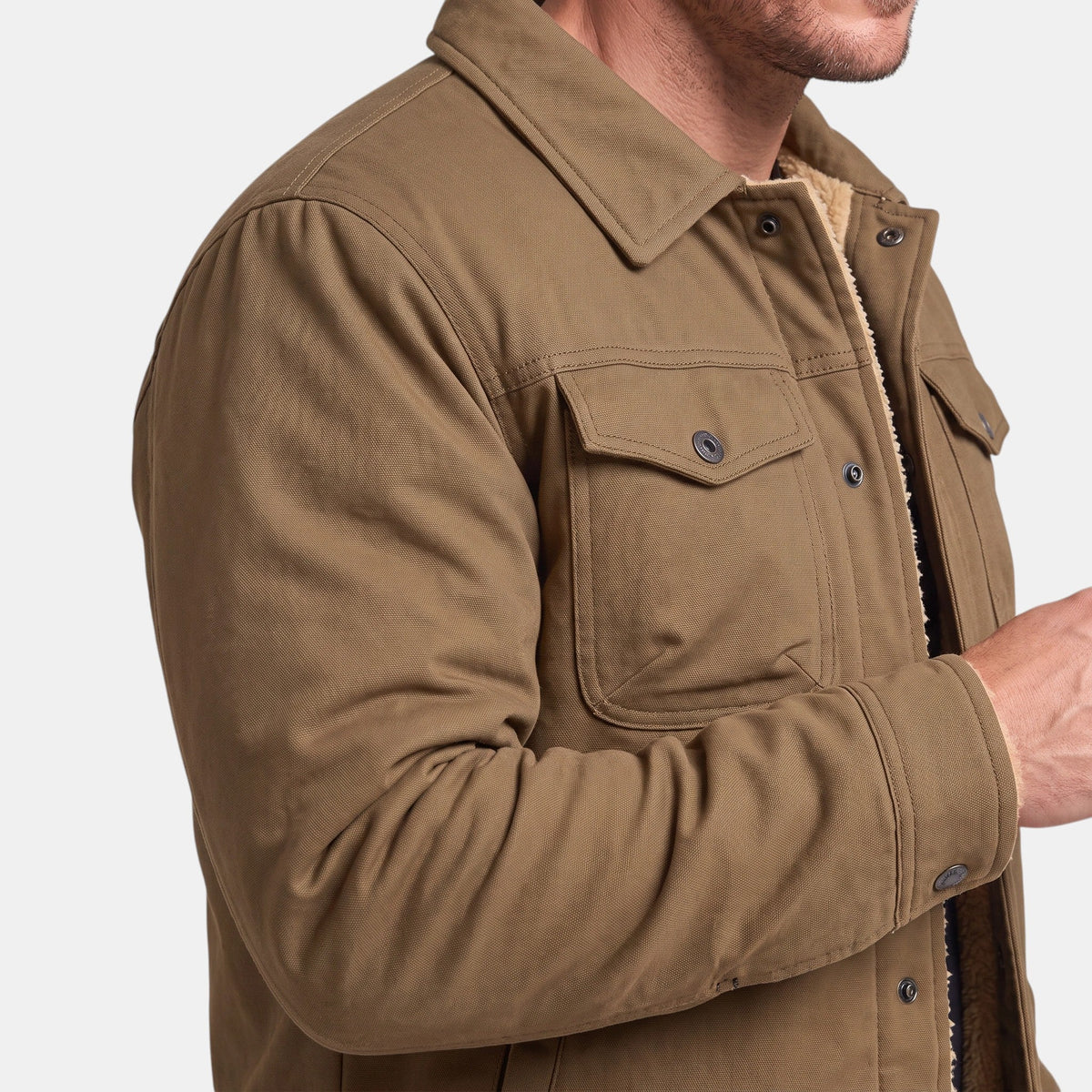 Men's Jacket with Button Front and Chest Pockets