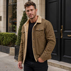 Men's Jacket with Button Front and Chest Pockets