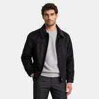 Men's Jacket with Zip Front and Lapel Collar