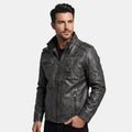 Men's Jacket with Zip Front and Stand Collar with Chest Pockets
