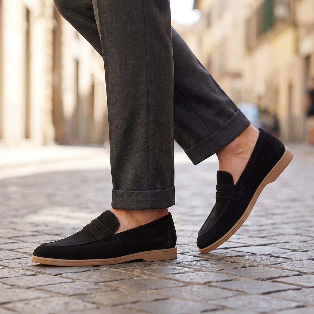 Men's Loafers with Penny Strap and Moc Toe