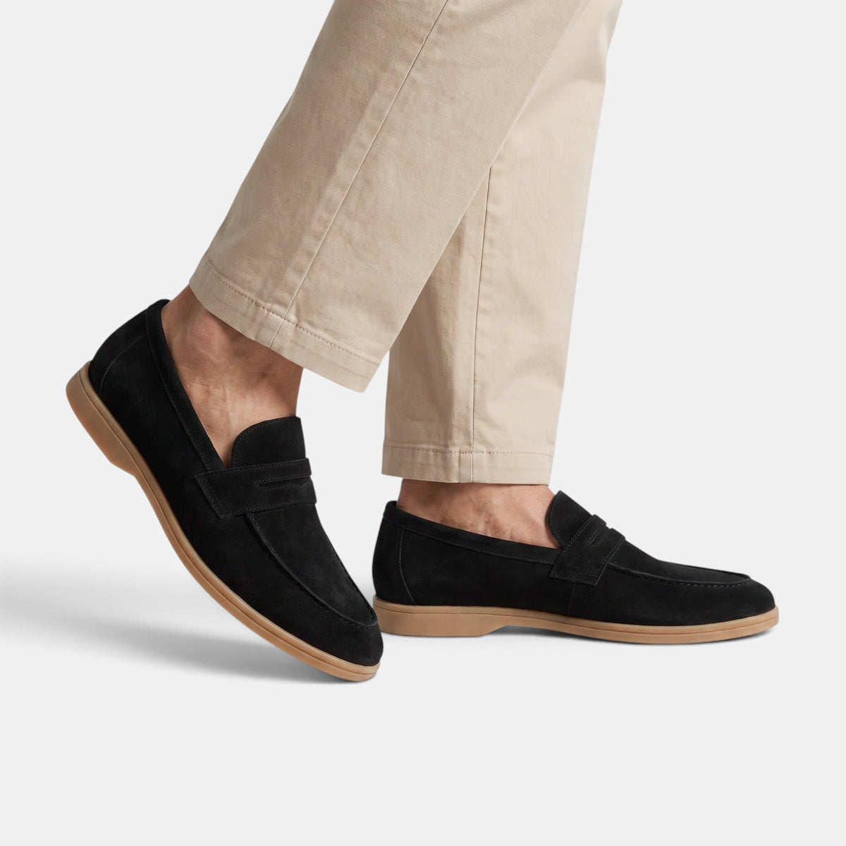 Men's Loafers with Penny Strap and Moc Toe