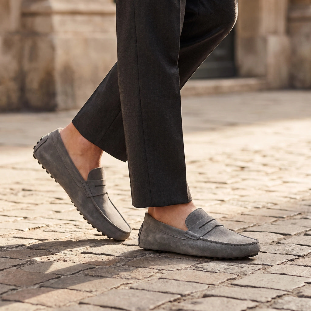 Men's Loafers with Penny Strap and Moc Toe