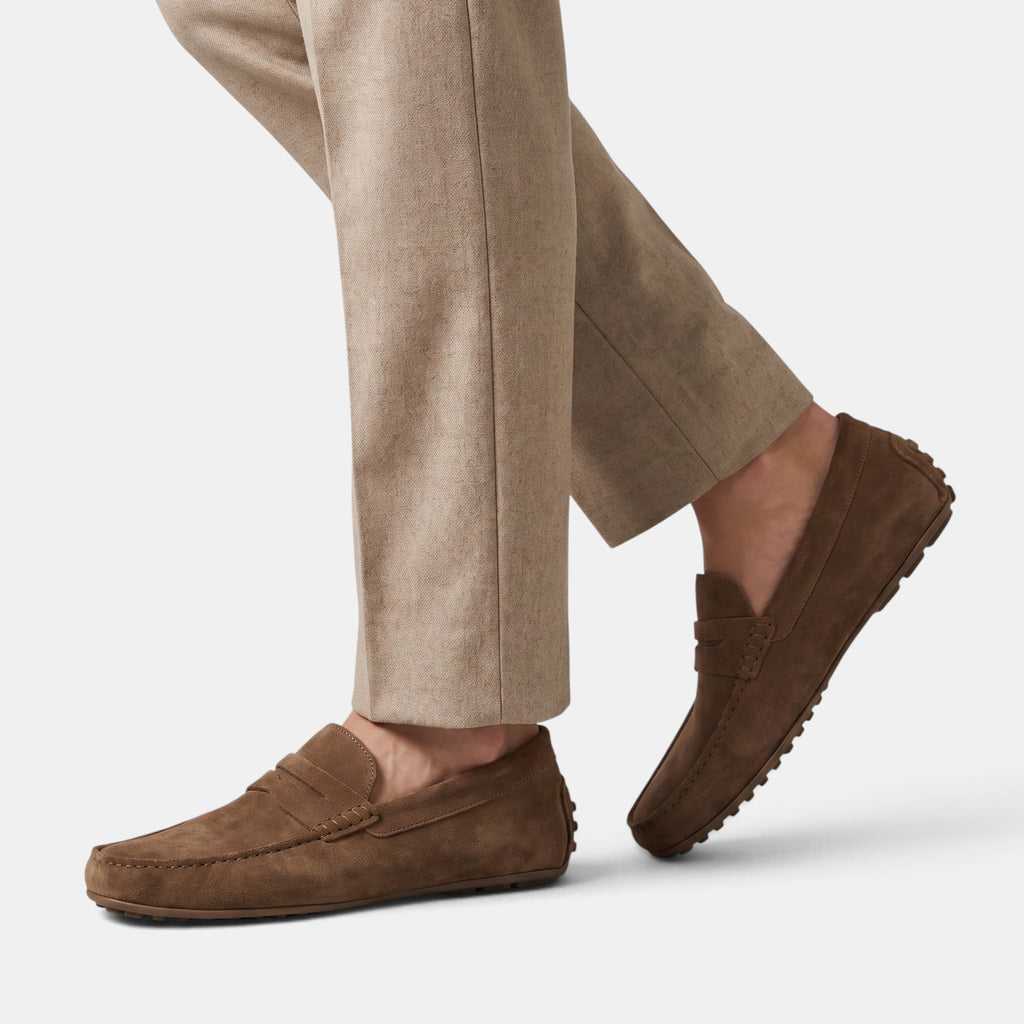 Men's Loafers with Penny Strap and Moc Toe