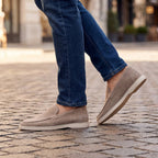 Men's Loafers with Slip On Design and Moc Toe