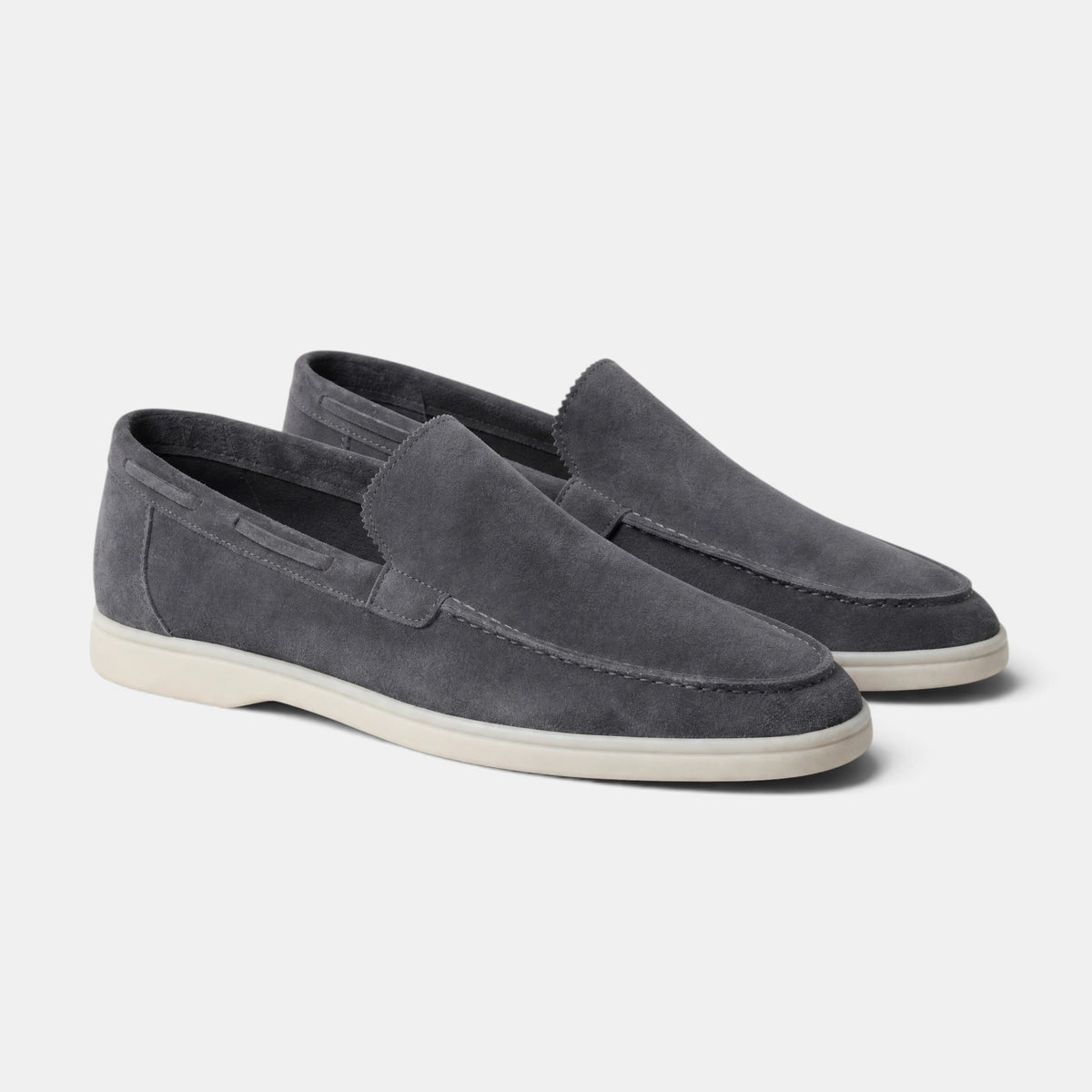 Men's Loafers with Slip On Design and Moc Toe