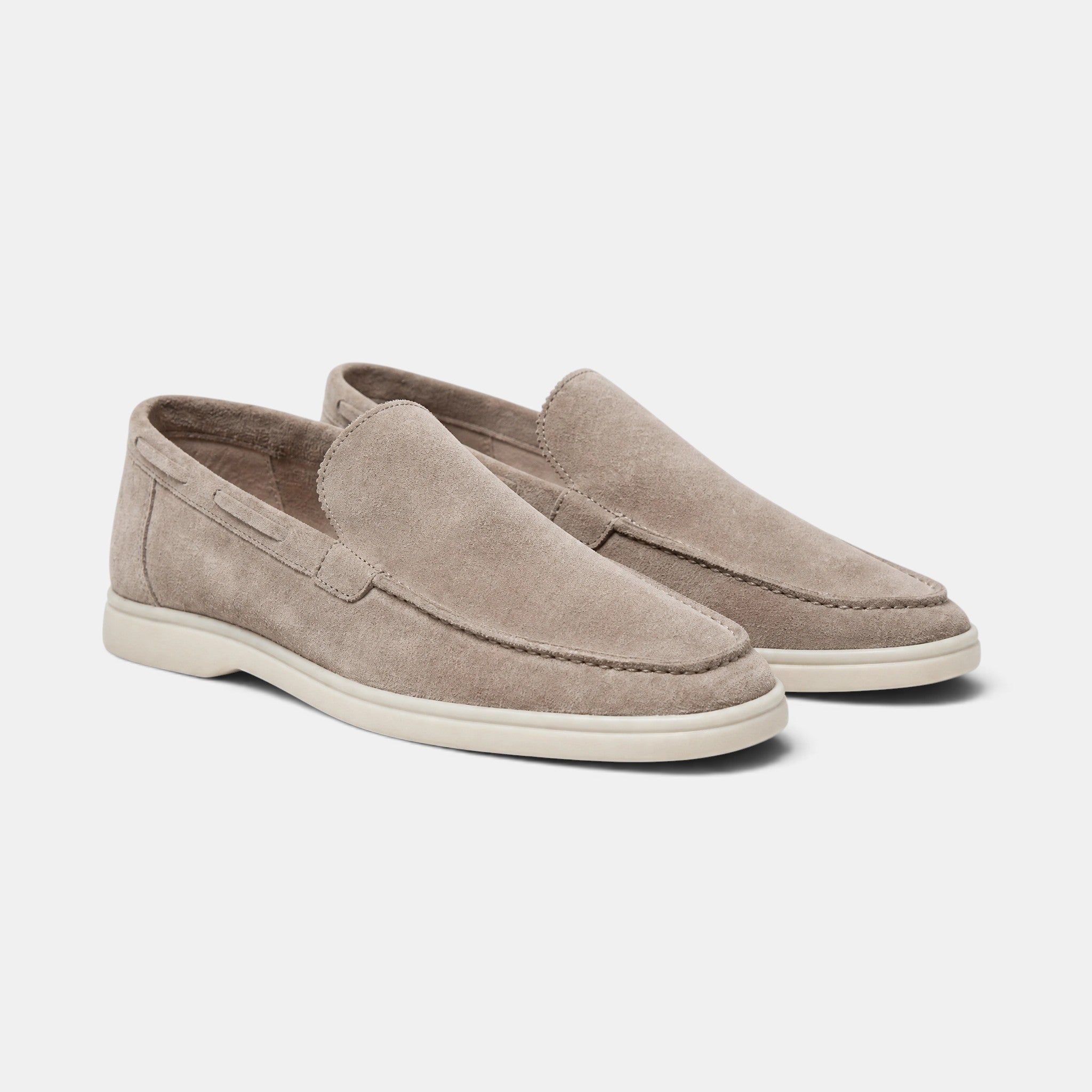 Men's Loafers with Slip On Design and Moc Toe