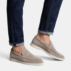 Men's Loafers with Slip On Design and Moc Toe