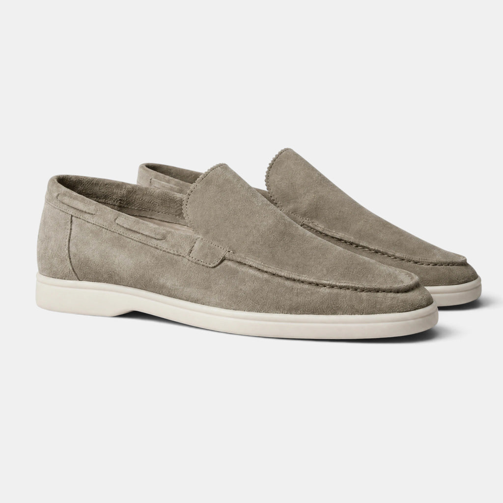 Men's Loafers with Slip On Design and Moc Toe