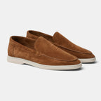 Men's Loafers with Slip On Design and Moc Toe