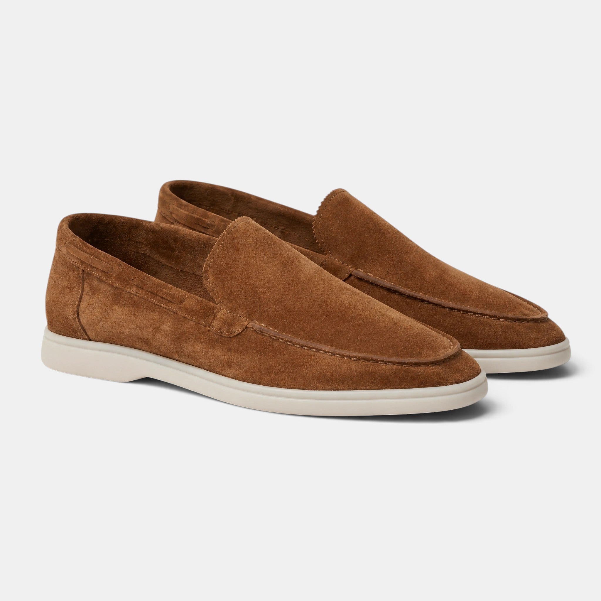 Men's Loafers with Slip On Design and Moc Toe