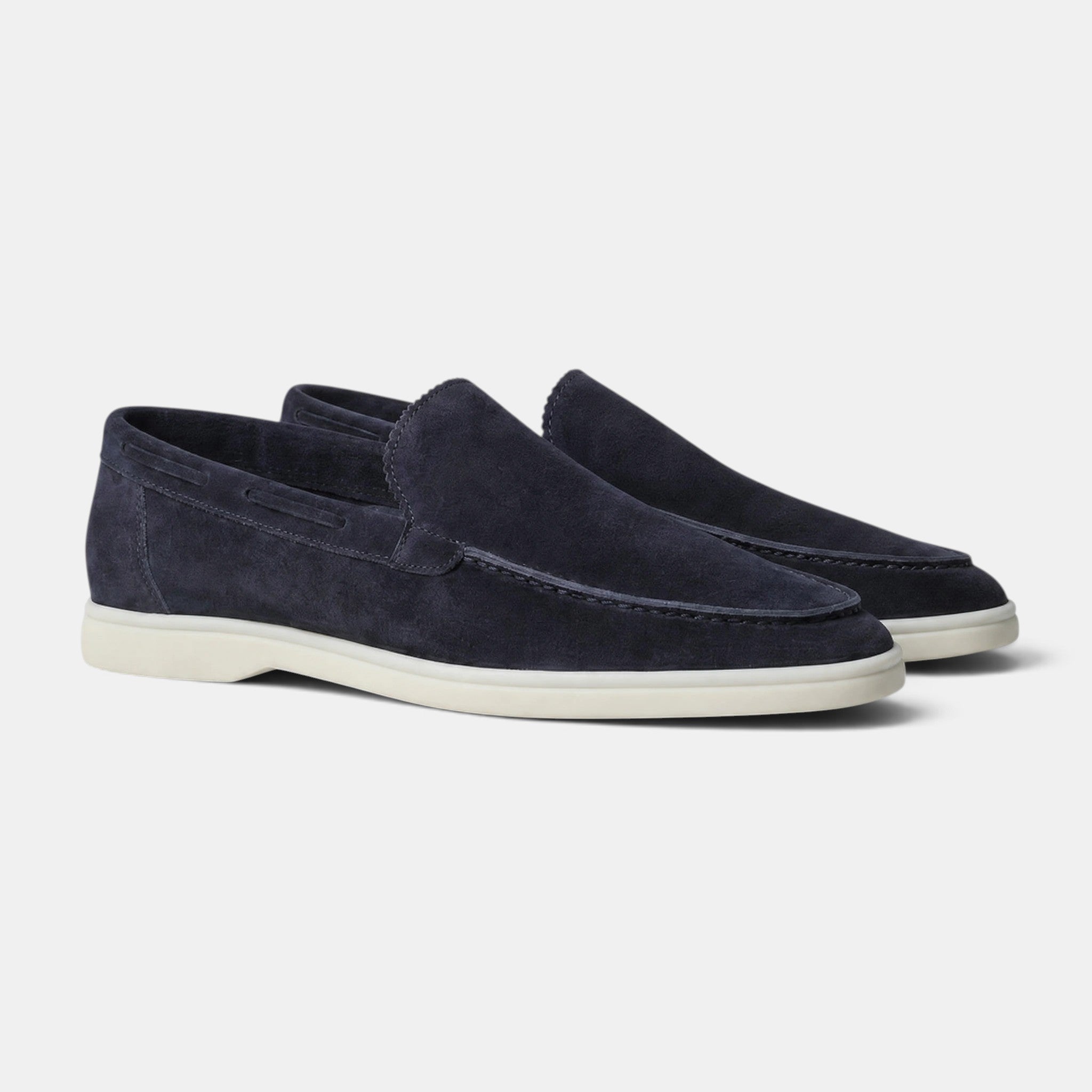 Men's Loafers with Slip On Design and Moc Toe