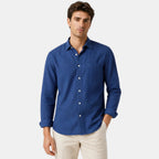 Men's Long Sleeve Shirt with Button Front and Chest Pocket