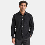 Men's Long Sleeve Shirt with Button Front and Chest Pocket
