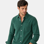 Men's Long Sleeve Shirt with Button Front and Chest Pocket