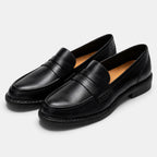 Men's Penny Loafers with Slip On Design and Apron Toe