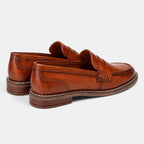 Men's Penny Loafers with Slip On Design and Apron Toe