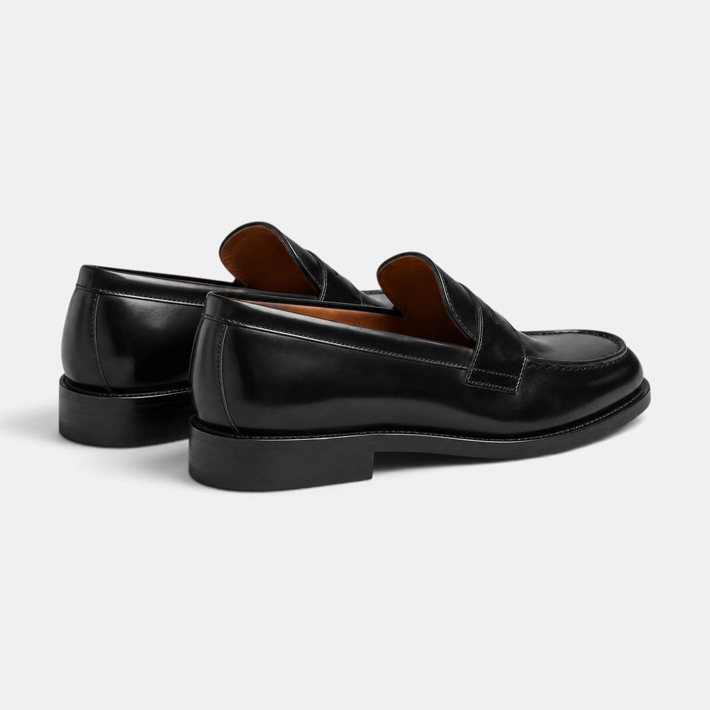 Men's Penny Loafers with Slip On Design and Moc Toe