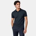 Men's Polo Shirt with Textured Finish and Button Placket