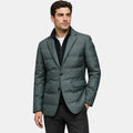 Men's Puffer Blazer with Notch Lapel and Button Front