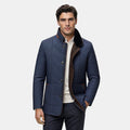 Men's Quilted Jacket with Stand Collar and Button Front