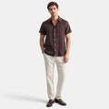 Men's Shirt and Pants Set with Short Sleeves and Button Front