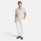 Men's Shirt and Pants Set with Short Sleeves and Button Front
