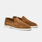 Men's Slip On Loafers with Round Toe and Contrast Sole