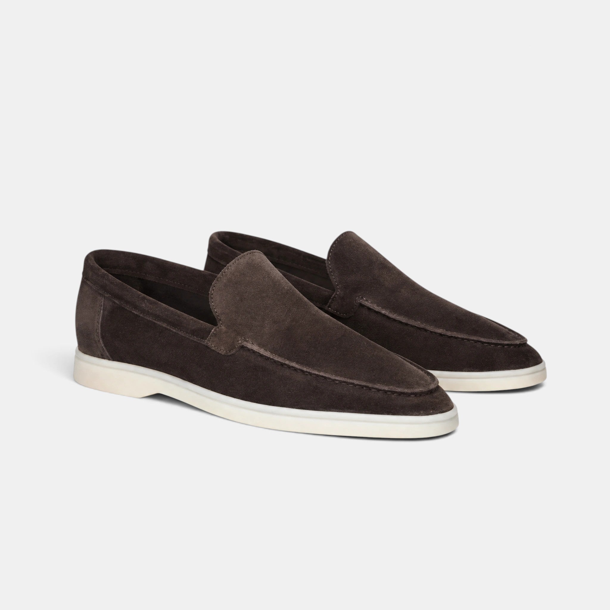 Men's Slip On Loafers with Round Toe and Contrast Sole