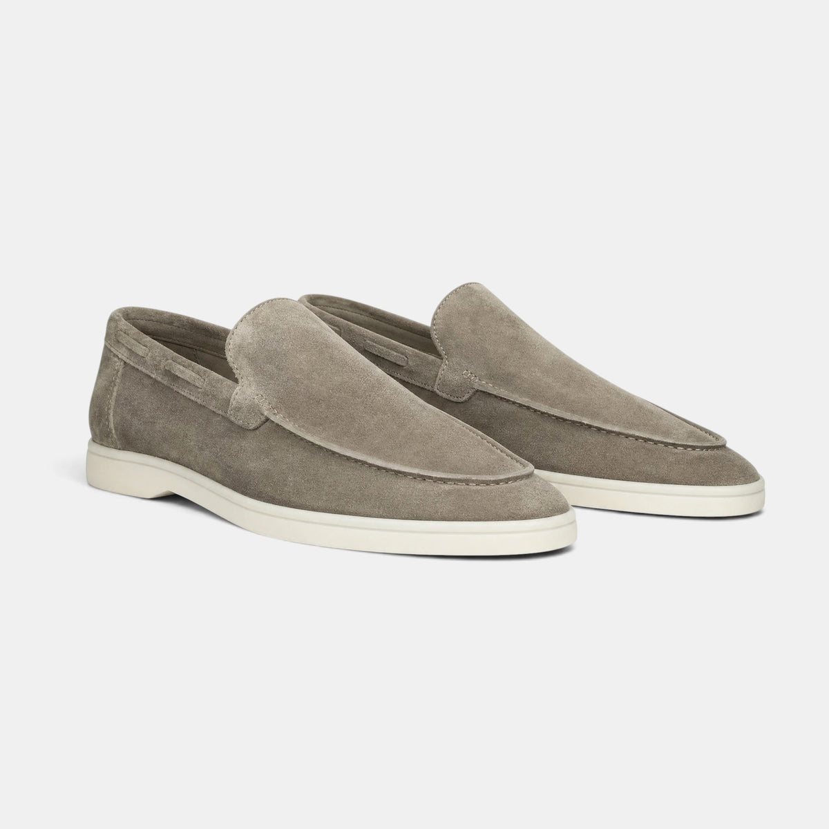 Men's Slip On Loafers with Round Toe and Contrast Sole