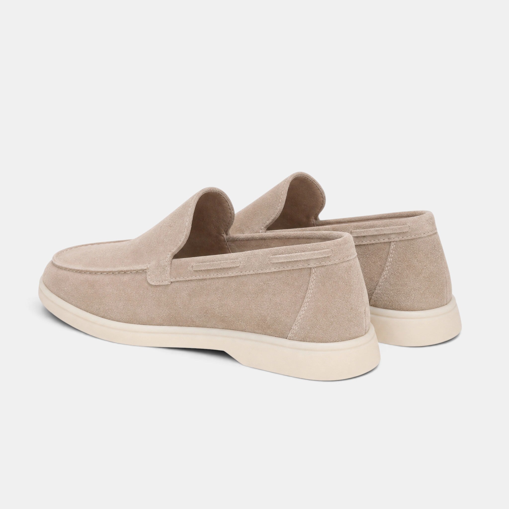 Men's Slip On Loafers with Round Toe and Contrast Sole