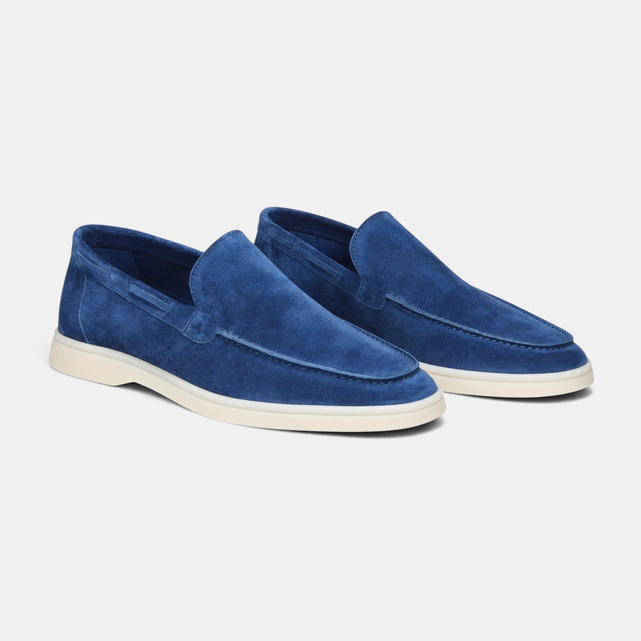 Men's Slip On Loafers with Round Toe and Contrast Sole