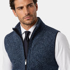 Men's Sweater Vest with Zip Front and Stand Collar